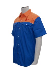 R058 訂造機恤衫 訂購團體活動恤衫  雙胸袋 設計襯衫款式  機恤衫供應商HK